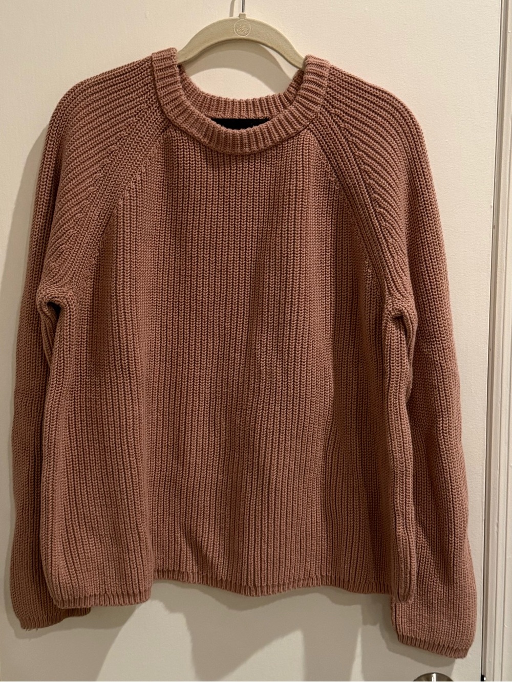 Jenni Kayne Cotton Fisherman Dusty Rose Crewneck Sweater